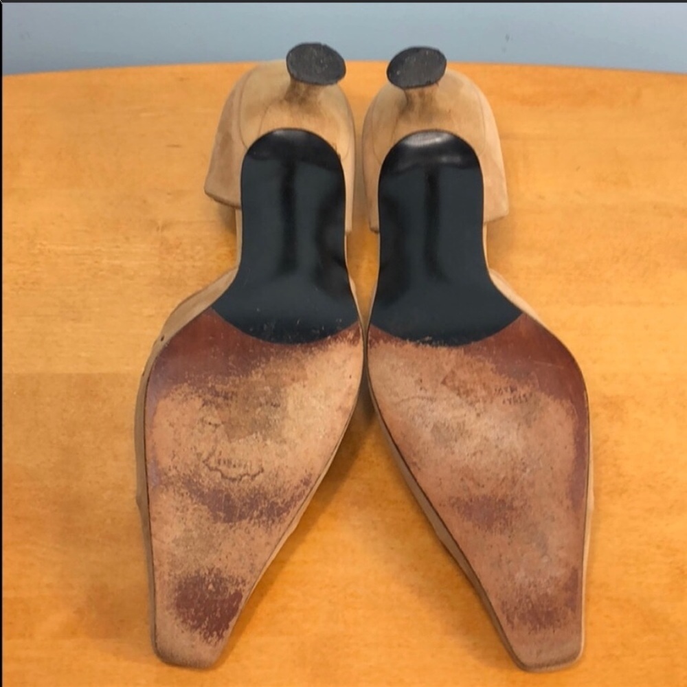 Stuart Weitzman 🦋 Tan Suede Leather Kitten Heels - Picture 7 of 8